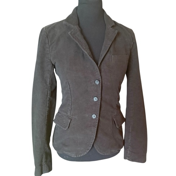 J. Crew Cordless Corduroy Blazer Women's XS Gray Career Short Tailored Y2K - Picture 10 of 10